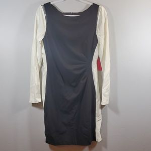 Vince camuto long sleeve rouched bodycon dress